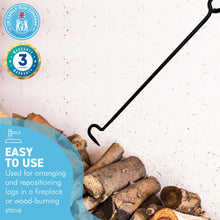 Load image into Gallery viewer, LOG ROLLER TOOL for FIREPLACE | Cast iron | Tools and accessories for fireplace | BBQ accessories | Log grabber tool | Log peavey | 50cm Long