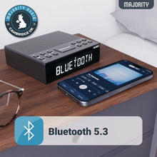 Load image into Gallery viewer, Brand New Majority Knapwell DAB/FM Bluetooth Alarm Radio – Wake Up in Style Crystal Clear Sound, Modern Tech & Bedside Convenience,