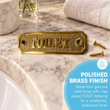 Load image into Gallery viewer, The Polished Brass Toilet Sign – A Solid Cast Brass Door Plaque
