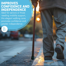 Load image into Gallery viewer, Varnished Red Wine Wood Classic Derby Walking Stick