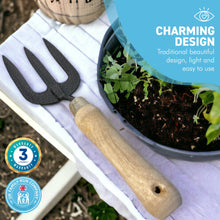 Load image into Gallery viewer, METAL GARDEN HAND FORK with WOODEN HANDLE | Gardeners Tools | Metal Fork | Hand Tools | Gardeners Gifts | Gardeners | Weeding