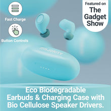 Load image into Gallery viewer, Majority Biodegradable WIRELESS EARBUDS, Bluetooth Earphones 5.3, 30H Playtime | Eco-Friendly Ear Buds With Fast Charging Case, Stereo Sound, Built-In Mic | In-Ear Headphones, Tru Bio | Blue