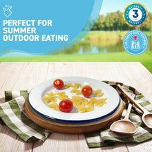 Load image into Gallery viewer, 26CM WHITE ENAMEL DINNER PLATE | Meal plate | Enamel plate | Large deep plate | Traditional dinner plate | Kitchen plate for pies, sides and dinner | 26cm diameter with 2.5cm depth