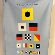 Load image into Gallery viewer, Sailors Eye Chart Tea Towel | 100% Cotton tea towel | Blue kitchen towel | Hand towel| Nautical gift | Beach themed gift | Perfect gift for sailors | 70 cm x 50 cm