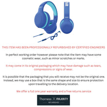 Load image into Gallery viewer, Majority Wired Childrens BLUE HEADPHONES OVER EAR | Comfort Soft Cushion Earpads | Lightweight & Fully Foldable Childrens Headphones Superstar | 85-94db Volume Limiter for School, Travel & Home | Blue