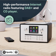 Load image into Gallery viewer, CD Player, Internet Radio with DAB Plus and FM | Bluetooth Smart DAB Radio with Spotify, Podcasts, 40+ Presets and Universal Plug & Play | Majority Homerton 2 CD Players for Home | Black
