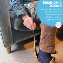 Load image into Gallery viewer, Long-Handled Aluminum Dog Head Shoe Horn – Durable & Stylish