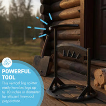 Load image into Gallery viewer, 𝗖𝗔𝗦𝗧 𝗜𝗥𝗢𝗡 𝗪𝗢𝗢𝗗 𝗦𝗣𝗟𝗜𝗧𝗧𝗘𝗥 | 31cm (12”) (H) | Wood & Kindling Splitting Tool | Firewood Cutter with Pre-Drilled Base | Splitting Blade | Fireplace Decor