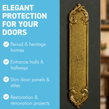 Load image into Gallery viewer, The Arcadia Finger Plate – A Slim Solid Brass Door Push Plate