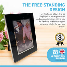 Load image into Gallery viewer, BLACK ALUMINIUM GLASS PHOTO FRAME | 15cm x 20cm | 6 Inches x 8 Inches | Picture Frame | High Quality Contemporary style | Showcase your photos and pictures.