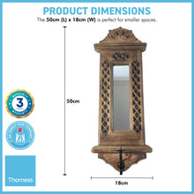 Load image into Gallery viewer, Wooden wall mirror with candle sconce | Wall mounted candle holder | Candle sconce decoration | Gothic kitchen living decoration | Hanging candle holder | 50cm x 18cm