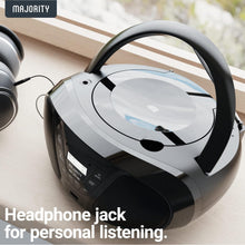 Load image into Gallery viewer, PORTABLE CD PLAYER & DAB BOOMBOX | Bluetooth, DAB+ Digital Radio & FM | USB & AUX Playback | Clear 2.0 Stereo Sound | Majority Boxworth | 15hr Battery Playtime