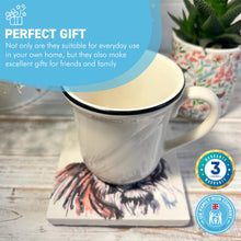 Load image into Gallery viewer, TIGER STONE COASTER | Stone Coasters | Animal novelty gift | Coaster for glass, mugs and cups| Square coaster for drinks | Tiger gift | Meg Hawkins art | 10cm x 10cm