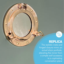 Load image into Gallery viewer, Nautical Brass Porthole Mirror - Wall Hanging Home Decor