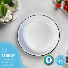 Load image into Gallery viewer, 22CM WHITE ENAMEL DINNER PLATE | Pasta and Rice plate | Enamel plate | Single plate | Traditional dinner plate | Kitchen plate for pies, sides and dinner | 22cm diameter with 4cm depth