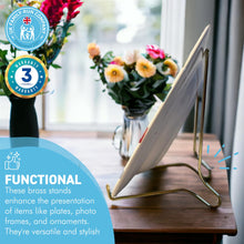 Load image into Gallery viewer, EXTRA LARGE BRASS PLATE STAND | Photo frame stand | Decorative picture stand | Brass easel | Plate stands for display | Picture and plate stand | Home decor | 6.5 inches