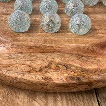 Load image into Gallery viewer, 30cm Diameter MANGO WOOD SOLITAIRE BOARD GAME with  SNOWFLAKE GLASS MARBLES | |classic wooden solitaire game | strategy board game | family board game | games for one | board games