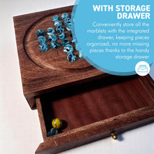 Load image into Gallery viewer, Wooden Solitaire with Drawer for Oxygen Marbles | Travel Games | Strategic & Traditional Games | Perfect for Adults & Family Fun