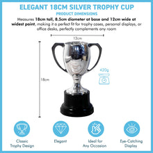 Load image into Gallery viewer, Elegant 18cm Silver Trophy Cup - Ideal Award for achievements & celebrations