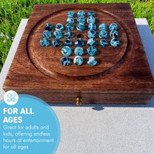 Load image into Gallery viewer, Wooden Solitaire with Drawer for Oxygen Marbles | Travel Games | Strategic & Traditional Games | Perfect for Adults & Family Fun