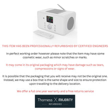 Load image into Gallery viewer, Bluetooth Internet Radio with DAB+ | 100 Watt 2.1 Speakers with In-Built Subwoofer | FM Radio, Spotify Connect, Podcasts | AUX & USB | Dual Alarm, 90+ Presets & Remote Control | MAJORITY Bard (White)