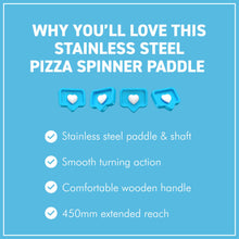 Load image into Gallery viewer, The 450mm Pizza Spinner Paddle – A Stainless Steel Pizza Turner with Wooden Handle