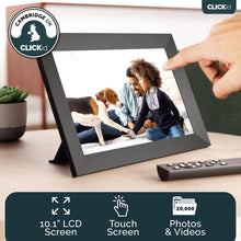 Load image into Gallery viewer, Refurbished ClickID SNAP10 10.1" 𝗗𝗜𝗚𝗜𝗧𝗔𝗟 𝗣𝗛𝗢𝗧𝗢 𝗙𝗥𝗔𝗠𝗘 – 32GB Storage, Touchscreen, WiFi, Auto Rotate, Motion Sensor, Calendar, Weather, Remote Included