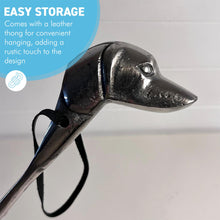 Load image into Gallery viewer, Long-Handled Aluminum Dog Head Shoe Horn – Durable & Stylish