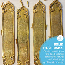Load image into Gallery viewer, The Arcadia Finger Plates – A Set of Four Slim Solid Brass Door Push Plates