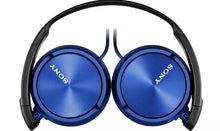 Load image into Gallery viewer, Sony Blue ZX310 On-Ear Headphones | metallic earcups, coloured grooved cables and comfortable padded ear pieces | 1.2 m cord length