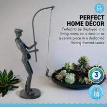 Load image into Gallery viewer, METAL FISHERMAN FIGURINE ORNAMENT | Fishermen | Fisherman Statue |Fishing Gift | Contemporary Ornament | Angler | Modern Minimalist sculpture