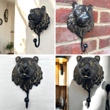Load image into Gallery viewer, Sturdy Wall-Mounted Cast Iron Lion Head Hook Hanger for Hats, Coats, Clothes - Perfect for Kitchen, Bathroom, Bedroom, Office