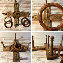 Load image into Gallery viewer, 𝗟𝗨𝗫𝗨𝗥𝗬 𝗦𝗢𝗟𝗜𝗗 𝗪𝗢𝗢𝗗 𝗤𝗨𝗢𝗜𝗧𝗦 𝗚𝗔𝗠𝗘 Set 5 Rings 30cm – Family Fun Hoopla Game