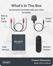 Load image into Gallery viewer, Refurbished Majority Auto FULLY AUTOMATIC RECORD PLAYER WITH BLUETOOTH OUTPUT 5.3 | USB Recording to USB Stick | Built-in Pre-Amplifier | Aluminium Platter | RCA Output | Slip mat & Remote Control