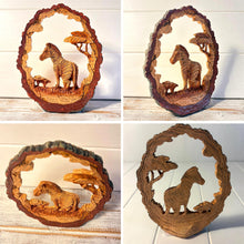 Load image into Gallery viewer, 𝗭𝗘𝗕𝗥𝗔 𝗦𝗖𝗘𝗡𝗘 Resin Sculpture Wood Effect Wildlife Home Décor