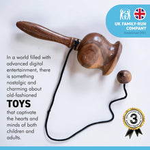 Load image into Gallery viewer, Traditional WOODEN CUP AND BALL GAME | Cup and ball games | ball in a cup game | Old fashioned toys | ball catch game | hand-eye coordination, fine motor skills, and spatial awareness.