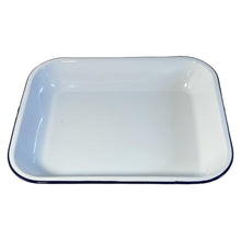 Load image into Gallery viewer, CLASSIC BLUE and WHITE ENAMEL BAKING TRAY| Enamelware | 34cm X 28cm | Ovenware | Baking Tray | Cookware | Roasting Tray | Oven Safe | Dishwasher Safe
