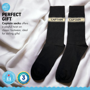 CAPTAIN PAIR OF SOCKS | Sailing Gift | Gifts for boat owners | Nautical socks | Cotton rich | Adult Size UK 6-12 EU 39-46