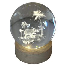 Load image into Gallery viewer, USB-Powered 3D Crystal Ball Night Light with Elephant Design - Ludosphere LED Lamp for Home Decor