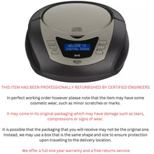 Load image into Gallery viewer, Bush Black DAB Boombox with CD Player | Multi-track programmable CD | Digital Radio | 2 x 1.2 Watts RMS Stereo | 20 Radio presets | Auto scan