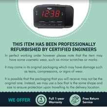 Load image into Gallery viewer, Bush Black Alarm clock radio with time projection | Large LED Display | Dual alarm | 20 Preset stations