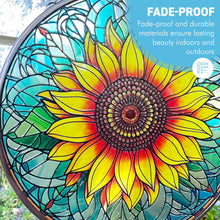 Load image into Gallery viewer, Vibrant Sunflower Stained Glass Suncatcher, 6-Inch Decorative Window Ornament