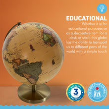 Load image into Gallery viewer, ANTIQUE CREAM GLOBE | Globes of the world | World globe for adults | Earth globe | Desk ornament | Explorers gift | World globe | 25cm (D) x 25cm (W) x 30 cm (H)