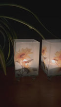 Load and play video in Gallery viewer, Set of 2 Elegant Sunflower Glass Votive Candle Holders – Decorative Accent for Warm Ambiance, Ideal for Home Decor, Gifts & Special Occasions