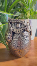 Load and play video in Gallery viewer, Handcrafted 13 cm Golden Owl Figurine - Polystone Collectible Ornament for Home Decor
