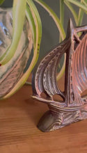 Load and play video in Gallery viewer, Antique style Brass Galleon Ship Paperweight,  Nautical Desk Ornament for Home or Office Decor, Distressed Gold Patina Finish