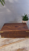 Load and play video in Gallery viewer, Wooden Jewellery Trinket Box Keepsake Storage Organiser | Multipurpose Use As Jewellery Storage | Watch Box | 23cm x 15cm
