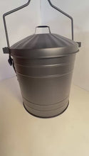 Load and play video in Gallery viewer, Ash Bucket with Lid in Matt Black, Fireplace Accessory