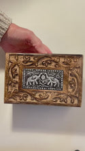 Load and play video in Gallery viewer, Handcrafted Mango Wood Trinket Box with Elephant Embossed Design, Decorative Storage for Jewellery & Keepsakes