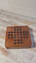 Load and play video in Gallery viewer, Wooden Solitaire with Drawer for Storing Marbles | Travel Games | Strategic & Traditional Games | Perfect for Adults & Family Fun
